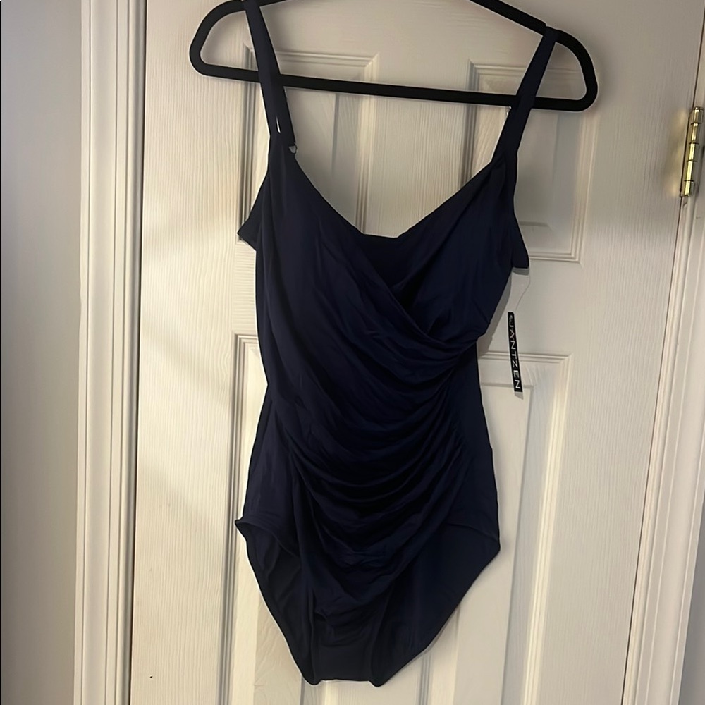 NWT Elegant Navy Swimsuit with rouching
